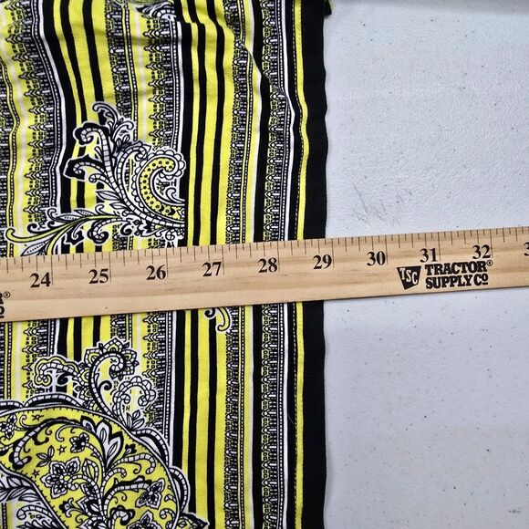 NWT Ruby Rd Blouse Top XL Yellow Black Paisley 3/4 Flutter Bell Sleeve - Picture 8 of 8